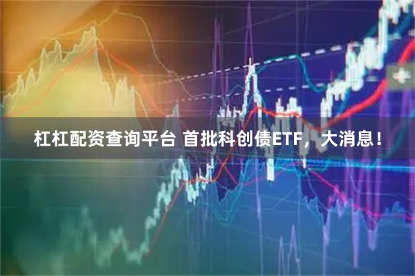 杠杠配资查询平台 首批科创债ETF，大消息！
